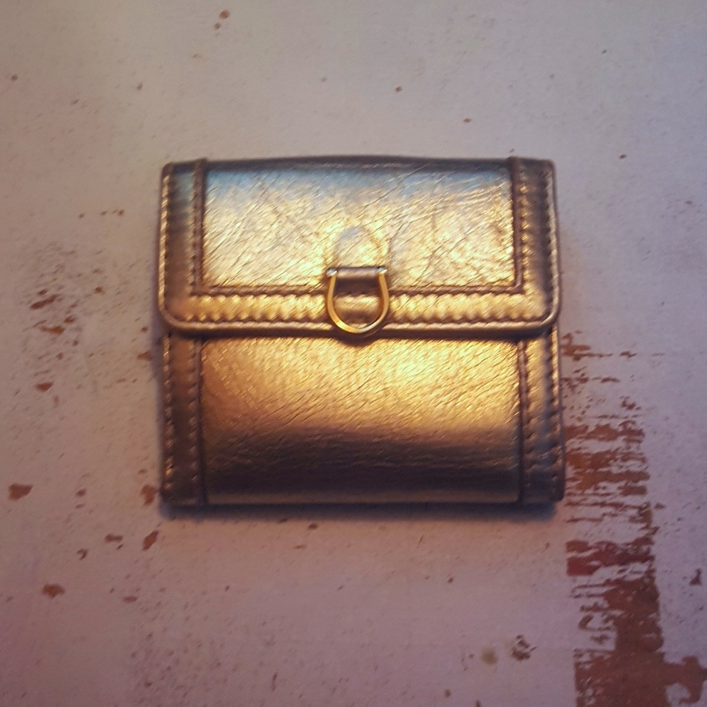 Burberry Metallic Gold Stirrup Wallet